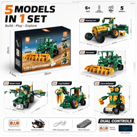 Juguete de Ensamblaje 5 en 1, Serie de Vehículos Agrícolas, Bloques de Construcción de Robots con Doble Control, Serie de Juguetes con Control Remoto por Aplicación, Juguetes STEM al por Mayor