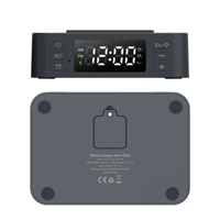 Gadgets de bureau Chargeur rapide 15W Réveil sans fil avec sortie TYPE-C USB et porte-stylo