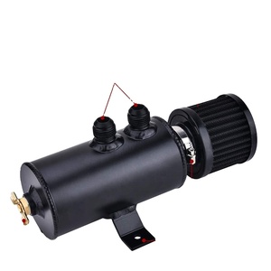 Réservoir d'huile universel 10AN à déflecteurs avec soupape de vidange et filtre, 2 ports, en aluminium, 750 ml, noir - Product Image 5