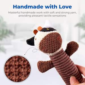 Jouet à mâcher en peluche écologique de 19 cm pour animaux de compagnie, avec rembourrage en coton et sonnette, vente en gros, très populaire - Product Image 4