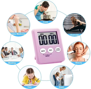 Minuteur de cuisine numérique carré en plastique à commande mécanique, compte à rebours maximal de 99 minutes, temps fixe de 6 à 24 heures, usage courant - Product Image 5