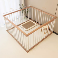 Parc de jeu pliable en bois pour chats et chiens, intérieur/extérieur - Barrière de protection durable et sûre, design combinable librement, toutes saisons