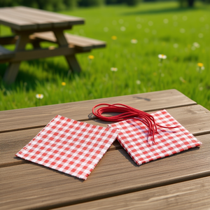 Napperons décoratifs rouges à carreaux, lot de 8, serviettes de table pour pique-nique et décoration de fête - Product Image 3