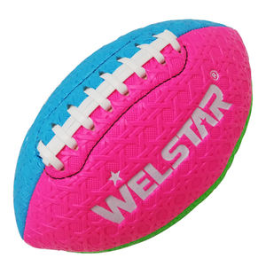 חדש סגנון רך מגע קצף PVC בד מכונת תפור פלורסנט צבע חוף לשחק האמריקאי כדורגל - Product Image 4