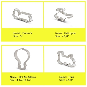 <span class=keywords><strong>Emporte</strong></span>-pièces en acier inoxydable sur le thème du trafic, y compris ceux qui ont la forme d'avions, de navires, de trains, de camions et d'hélicoptères - Product Image 5