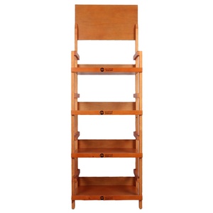 <span class=keywords><strong>ชั้น</strong></span>แสดงแบบตั้งพื้นไม้พร้อมชั้นวางสี่ชั้นสำหรับขนมขบเคี้ยวลูกกวาดบิสกิตร้านค้าปลีกอุปกรณ์จัดโปรโมชั่นอาหาร - Product Image 3