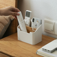 Boîte de rangement en bambou, organisateur multifonction moderne pour télécommandes, support de télécommande TV en plastique, boîte de rangement de bureau