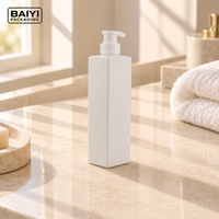 Bouteille de savon liquide carrée de 720 ml avec pompe, finition mate, bouteilles en plastique PE pour l'emballage des soins personnels, col à vis