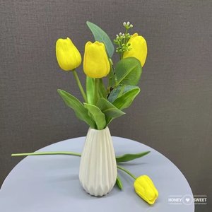 DKB 2024 decorazioni nuziali più popolari tulipani <span class=keywords><strong>blu</strong></span> artificiali di alta qualità seta più realistica - Product Image 6