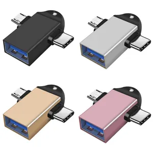 Envío gratis 2-en-1 tipo-C Micro USB adaptador OTG para Android/Huawei datos USB 3,1 transmitir convertidores para Tablet de disco duro