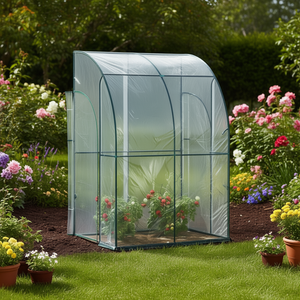 Serre de jardin 6 pieds x 4 pieds, structure en aluminium, couverture en PVC, montage facile, style moderne, pour la culture de plantes en extérieur - Product Image 2