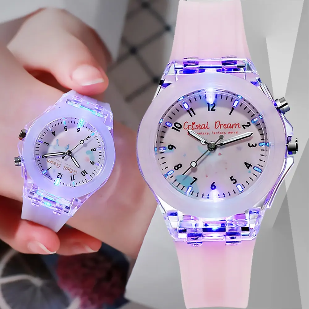 Yenİ spor çocuk saatler kız erkek hediye kişilik çocuk silikon Flash kuvars saatı
