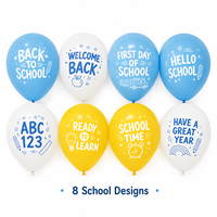 Ballons en latex imprimés pour la rentrée scolaire, bleus et jaunes, ballons de bienvenue pour la première journée scolaire, décoration pour la salle de classe et les fêtes scolaires