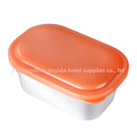 Boîte à condiments carrée en acier inoxydable avec couvercle, assiette à salade tomate, coupelle à sauce, nouveau style chinois