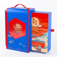 Boîte d'emballage magnétique de luxe à grand tiroir, coffret cadeau personnalisé pour service à thé avec poignée