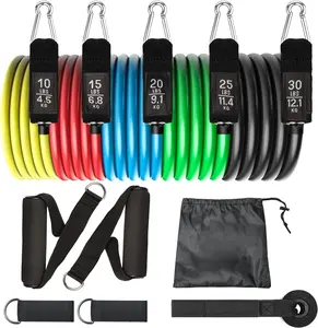 Zakerda Professional Workout Exercise Pull Up Resistance Tube bands Set Gym Home Fitness Resistance bands set strength training