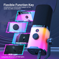 Soporte de Micrófono Dinámico RGB Maono PD100XS para Juegos, Transmisión en Vivo, Software, Control de Volumen y Cancelación de Ruido