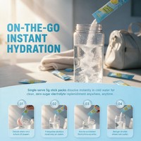 Mélange de boisson électrolytique au citron sans alcool OEM AegleWell, sans sucre, enrichi en vitamines, en poudre, pour l'hydratation