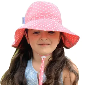 批发定制设计可爱印花100% 棉夏季女婴太阳帽