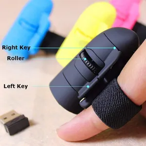 2.4Ghz Finger Rings Mini USB Wireless Optical Mouse 1600DpiためLaptop Computerワイヤレス光学式マウス