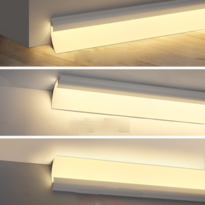 Top vendita corona modanatura LED canale in alluminio profilo battiscopa battiscopa per soffitto soggiorno camera da letto <span class=keywords><strong>cucina</strong></span> casa - Product Image 6