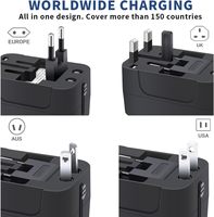 Adaptor Perjalanan Universal dengan USB C - Pengisi Daya Dinding Serbaguna untuk Seluruh Dunia dengan Adaptor Colokan Listrik AC untuk AS, Uni Eropa, Inggris, Australia Promo Hadiah