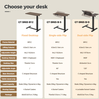 Bureau debout réglable en hauteur pneumatique à une jambe avec plateau inclinable
