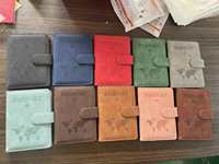 Dompet perjalanan penghalang RFID Premium modis penutup paspor tempat pena tombol Organizer pegangan grosir kulit PU anti-maling untuk