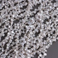 Perles de culture d'eau douce 4-5mm, percées sur le côté, forme pétale/baroque/irrégulière, perles Keshi blanches de qualité AA, en vrac pour bijoux DIY