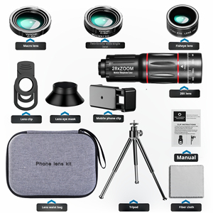 W28 + D28 ống kính tele di động độ nét cao video Tele buổi hòa nhạc câu cá góc rộng Macro gương phóng đại cao - Product Image 1