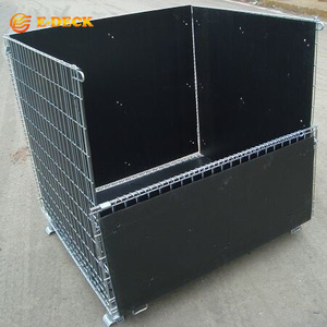 Opvouwbare Stijve Gegalvaniseerde Stapelbare Opvouwbare Opvouwbare Opslagcontainers Met Draadgaas - Product Image 6