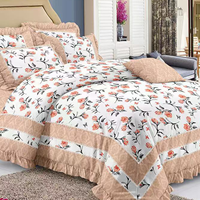 Parure de lit de luxe en polyester/coton bio imprimé tissé moderne 400TC, taille King Size, 6 pièces : 1 housse de couette, 1 drap-housse, 4 taies d'oreiller