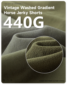 กางเกงขาสั้นผ้าฝรั่งเศสเทอร์รี่แบบยูนิเซ็กซ์ ขอบดิบ ความยาวกลางเข่า สีพื้น ระบายอากาศได้ดี ผ้าฝ้ายเนื้อหนา สไตล์ลำลอง สำหรับออกกำลังกาย วิ่ง ฟิตเนส วินเทจ - Product Image 4