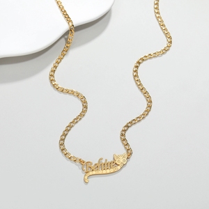Shopify Dropshipping Custom <b>Name</b> Pendant Necklace Gold Plated Personalized Jewelry Heart Flower Design Fashion Pendant Necklaces - Product Image 5