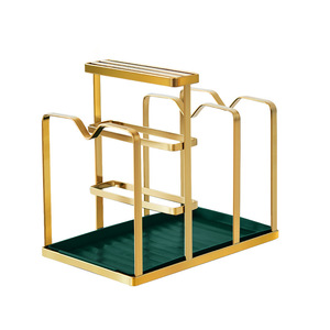 Support de rangement multifonctionnel en acier inoxydable pour couteaux et planches à découper, organisateur de casseroles, forme carrée - Product Image 1