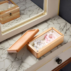 Yishang กล่องจัดเก็บเครื่องประดับวอลนัททรงสี่เหลี่ยมขนาดเล็กแบบข้ามพรมแดนกล่องเก็บของสำหรับใส่ต่างหูสร้อยคอเครื่องประดับ - Product Image 1