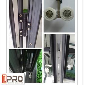 Puerta plegable de aluminio con aislamiento térmico negro de vidrio moderno para villas Diseño plegable con <span class=keywords><strong>bloque</strong></span> <span class=keywords><strong>Cad</strong></span> de elevación de Egipto - Product Image 3