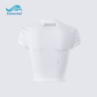 T-shirt court ajusté à manches courtes pour femme, style Y2K personnalisé avec nœud, mode décontractée