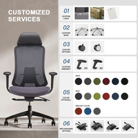 Chaise de bureau ergonomique à dossier haut en maille KOHO Wholesale Office Manager, certifiée GREENGUARD BIFMA EN 1335, pour projets en gros