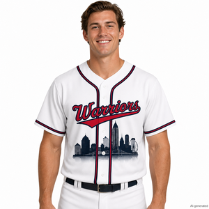 26-27 Atlanta City Baseball League Essentials: Casual Athletic Baseball Jerseys Custom Warriors Logo Open-Front Softball Jerseys - Product Image 3