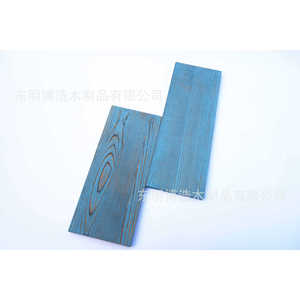 Tablas de Madera Maciza de Pino Teñido en Azul, Rectangulares, Estilo Rústico, Tamaño Personalizable para Paneles de Pared - Product Image 3