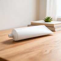 Tubo de Plástico Suave con Tapón de Bambú para Crema de Manos y Protector Solar, Envase Innovador para Cosméticos, Ideal para el Hogar, Viajes y Oficina