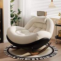 Nouveau Fauteuil à Bascule Relaxant pour Adulte, Chaise Longue Rétro pour Balcon, Salon ou Espace de Détente