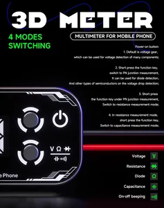 מולטימטר MECHANIC 3D <span class=keywords><strong>Meter</strong></span> Detective 3.0 עם תצוגה משולשת, סוללה 3000mAh, 4 מצבי בדיקה, בודק דיגיטלי לכלי תיקון - Product Image 4