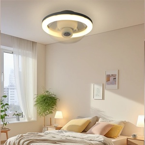 Ventilateur de Plafond LED RVB 30W 40W 50W Dimmable 3CCT 3 Vitesses AC/DC Moteur Verre Télécommande E27/E26 Socket Ventilateurs Sans Lame - Product Image 3