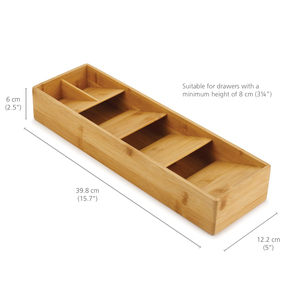 Organisateur de tiroir compact en bois de bambou pour ustensiles, plateau extensible pour couverts et ustensiles de cuisine - Product Image 2