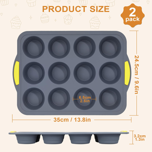 Disposable 12-cavity Cake <b>Baking</b> Pan Food Grade <b>Silicone</b> Muffin Cup Mold Rectangular Pudding Jelly Mold Bubble Shape Tools - Product Image 1