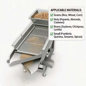 Setaccio Vibrante Lineare in Acciaio Inox SH QDMECH, Macchina Setacciatrice Vibrante, Separatore di Particelle per Cereali Agricoli - Product Image 2