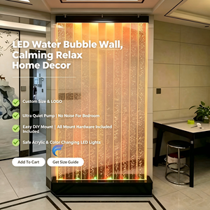 Cloison de séparation en acrylique avec mur de bulles d'eau LED, design moderne, panneau translucide avec lumières LED changeantes de couleur, décoration intérieure - Product Image 1