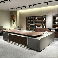 Ensemble de bureau de direction moderne, bureau en L pour PDG, mobilier commercial haut de gamme, montage facile, écologique, luxueux